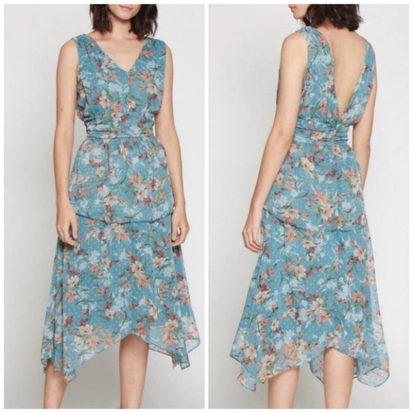 Walter Baker Dresses & Skirts - WALTER BAKER Lala Baby Blue Floral Midi Dress Sz Small NEW